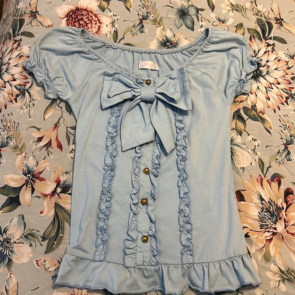 SUPER RARE Liz Lisa Blue Bow Top